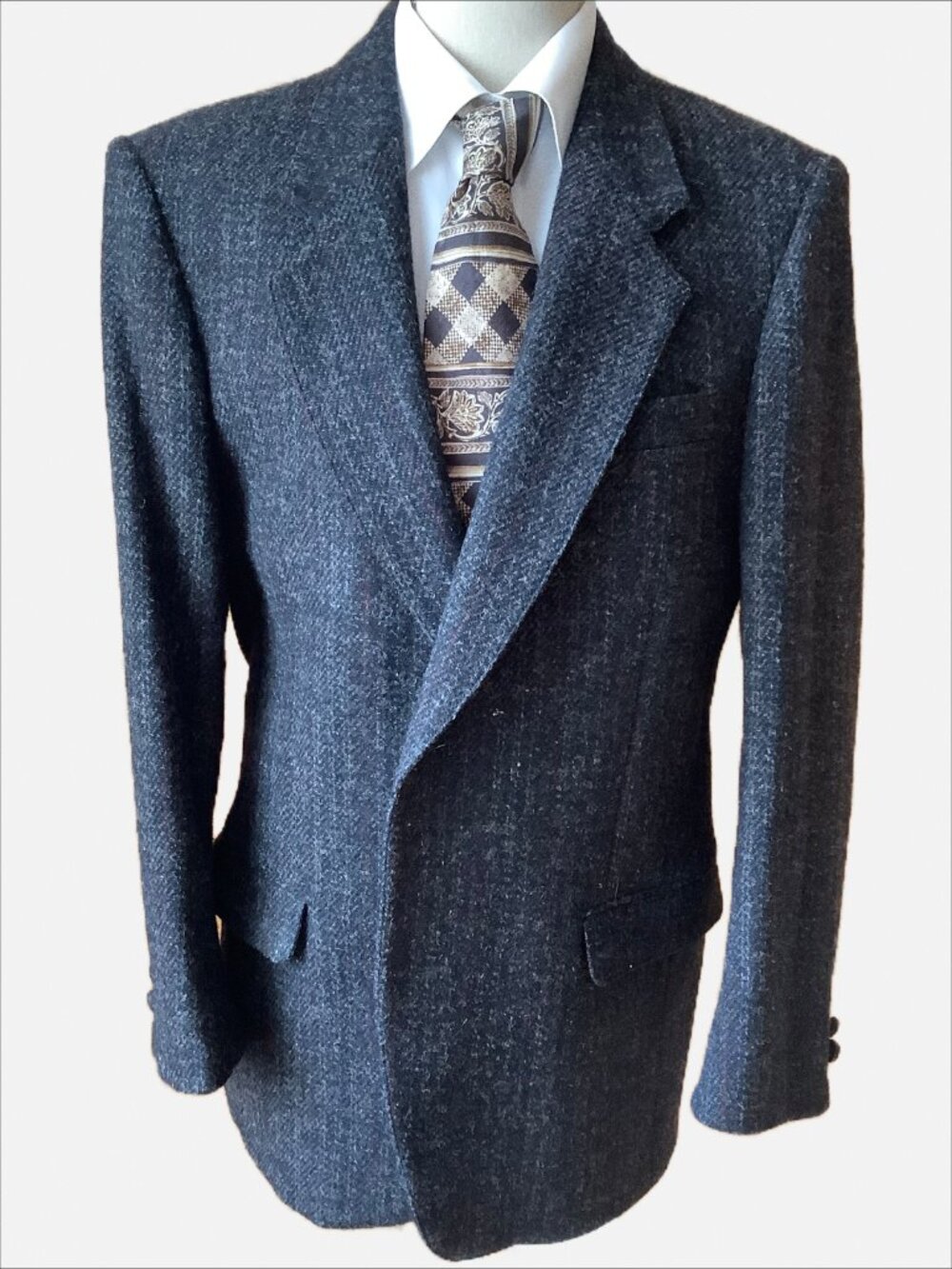 HARRIS TWEED Charcoal Virgin Wool Blazer Sport Coat Jacket Men's 42R